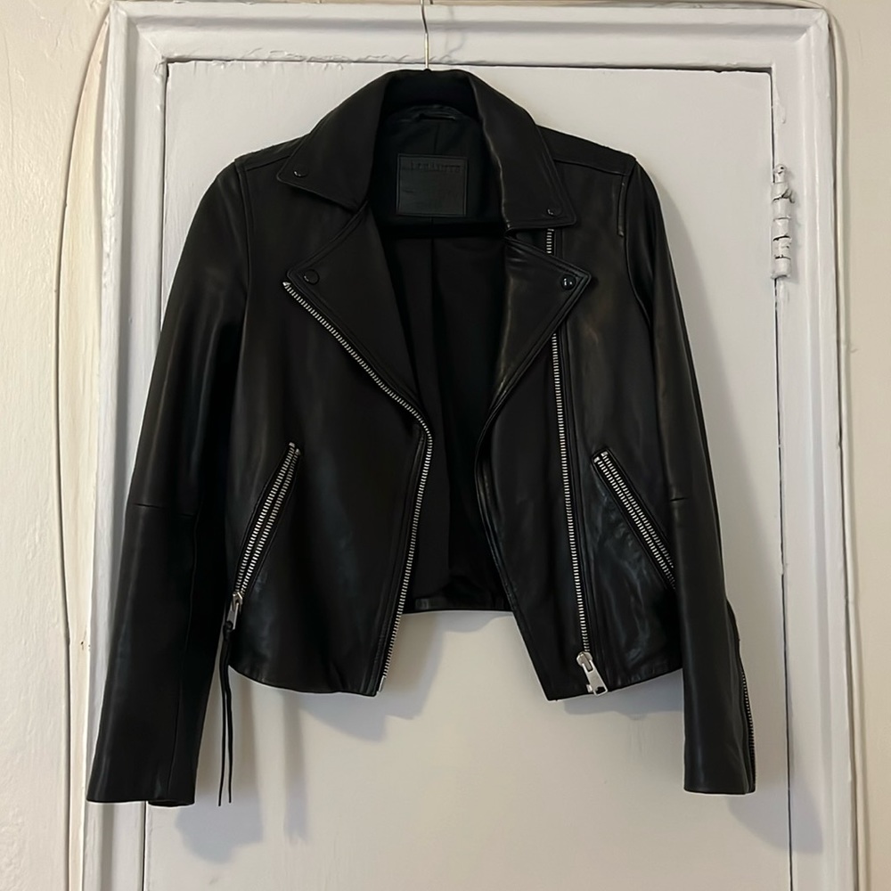 All Saints leather biker jacket - AMAZING condition, like new!